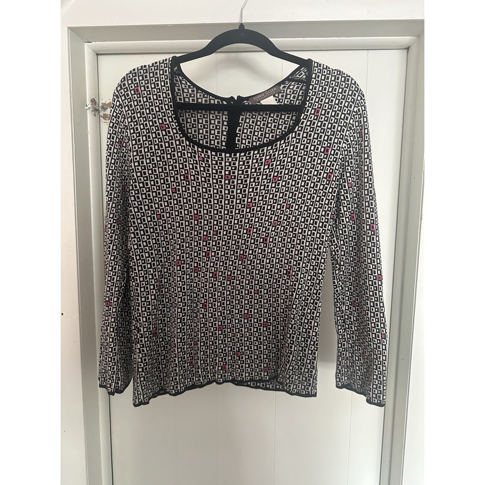 Sigrid Olsen Women's  Knit Cardigan Sweater Size M  Cottage Granny Boho